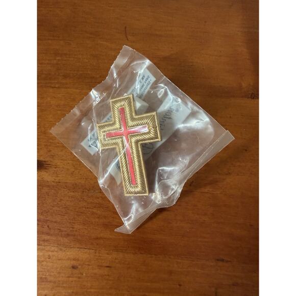 Knights Templar Past Commander Cap Cross Gold Red Enamel Masonic - Picture 2 of 9